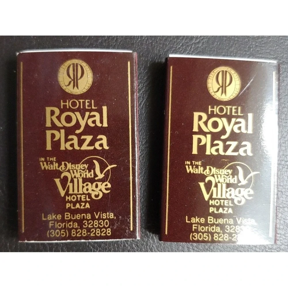 Walt Disney World Village Hotel Royal Plaza Soap Box Shower Cap Matchbook Vntg